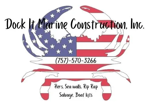 The original Dock It Marine logo: a Chesapeake blue crab filled with the American flag
