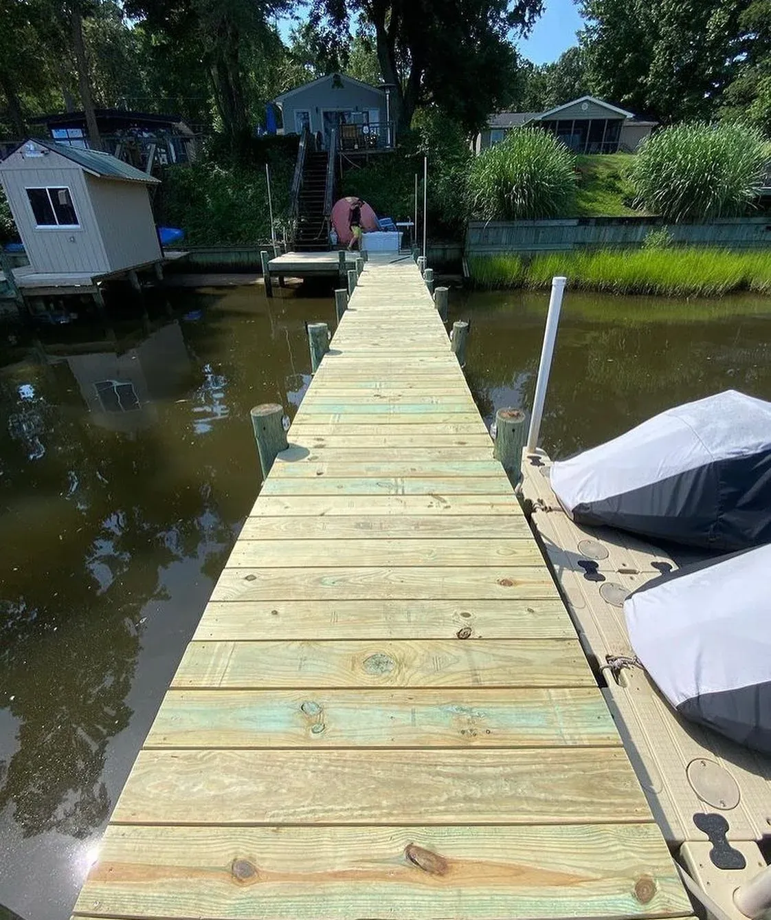 The same pier with fresh new decking boards